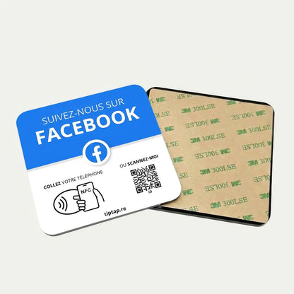 Plaque NFC Facebook recto verso