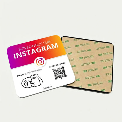 Plaque NFC Instagram recto verso