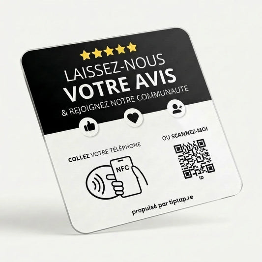 Plaque NFC tout-en-un Tiptap, face noire
