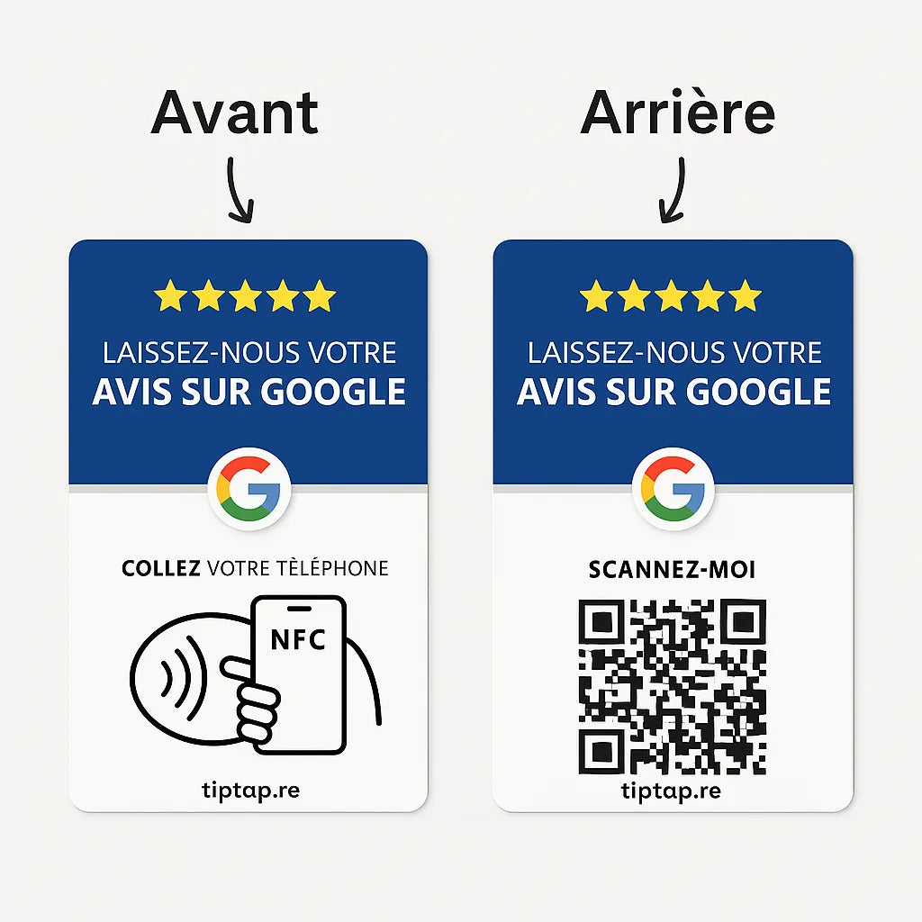 Carte NFC avis Google, détail du design