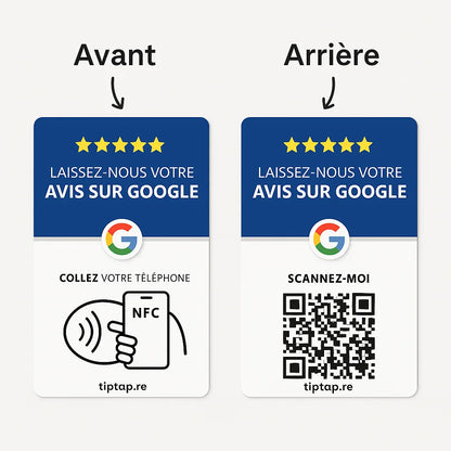 Carte NFC avis Google, détail du design