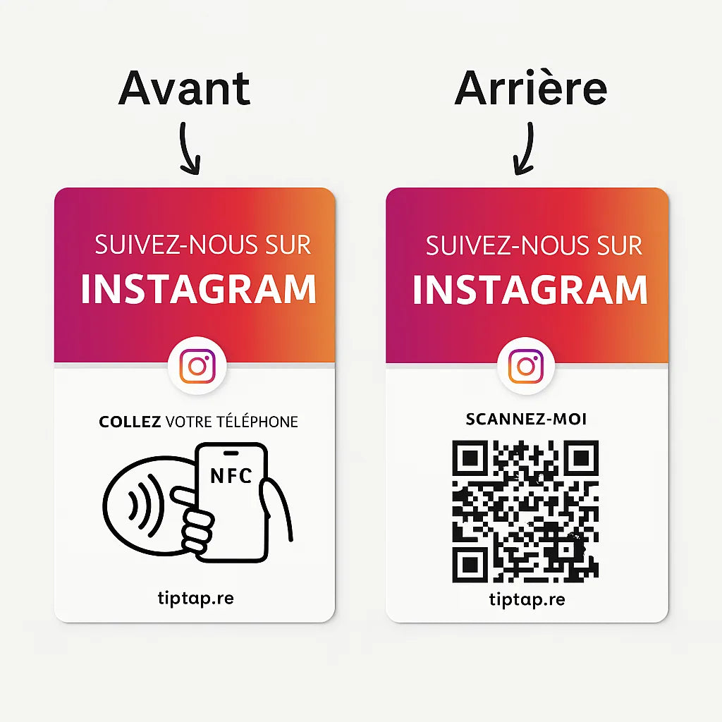 Carte NFC Instagram, détail du design