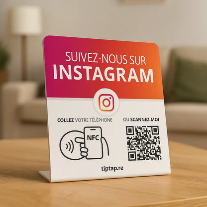 Stand NFC Instagram Tiptap, détail