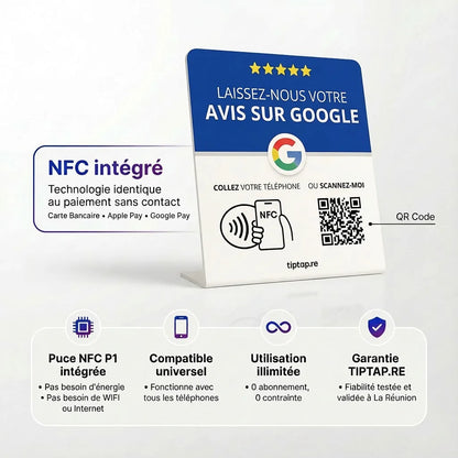 Caractéristiques techniques du stand NFC Tiptap